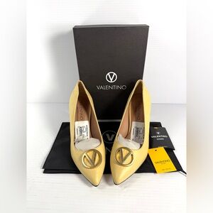 Valentino Clara Tan  Heels with Gold Detail